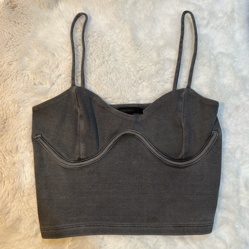 Structured Ribbed Tank Top, Corset Style - Picture 2 of 4
